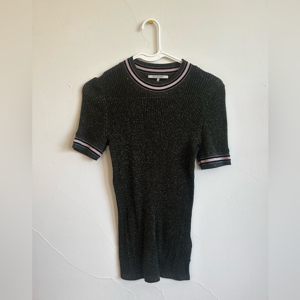 *Excellent Pre-Loved* Scotch & Soda Metallic Lurex Ribbed Top In Combo H